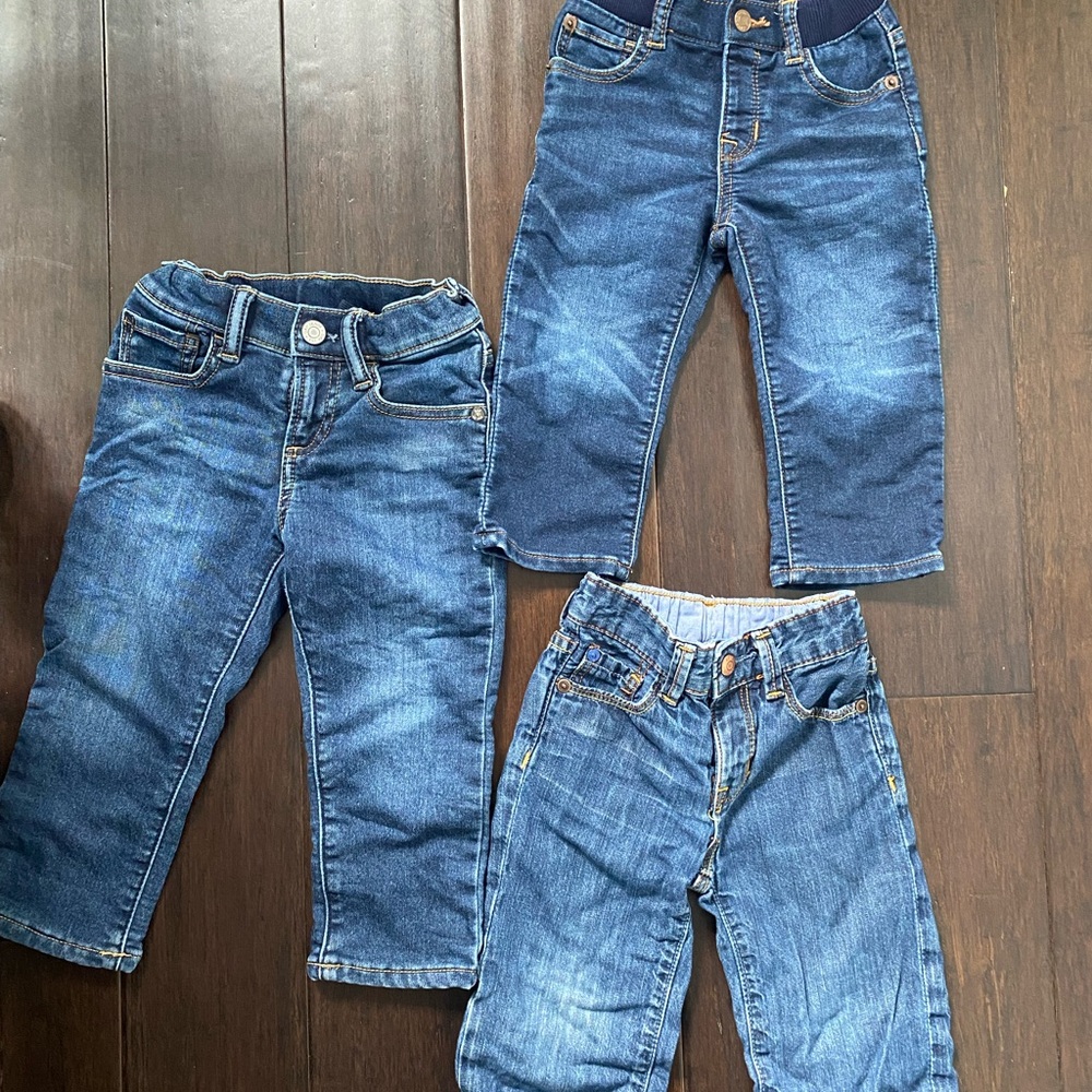 Gap Kids Blue Denim Jeans Set of 3 18-24